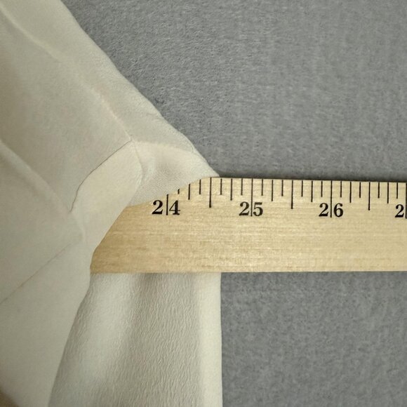 Lafayette 148 New York Shirt Womens 1X White Silk Button Front Rolled Sleeve - Picture 9 of 10